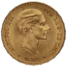 Moneda 25 Pesetas Oro 1878 *-Madrid *18-78 8,08g