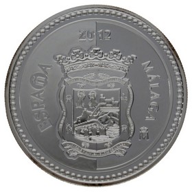 Moneda 5 Euros Escudo de Málaga y Fachada de la Catedral Plata 2012 M-Madrid 13,50g