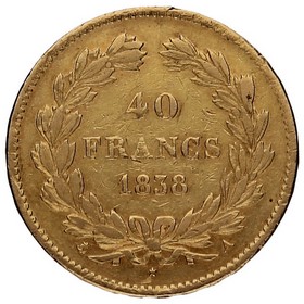 Moneda Francia 40 Francos Oro 1838 A-París 12,81g