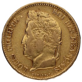 Moneda Francia 40 Francos Oro 1838 A-París 12,81g