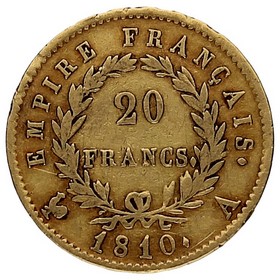 Moneda Francia 20 Francos Oro 1810 A-París 6,37g