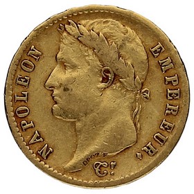 Moneda Francia 20 Francos Oro 1810 A-París 6,37g