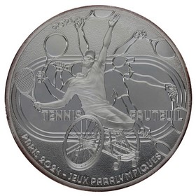 Moneda Francia 10 Euros París 2024 - Tenis Plata 2021 París 22,20g