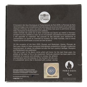 Moneda Francia 10 Euros París 2024 - Tenis Plata 2021 París 22,20g
