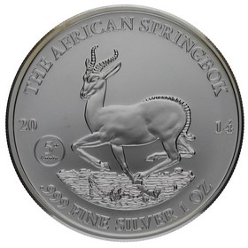 Moneda Gabón 1000 Francos CFA African Springbok Plata 2014 1oz
