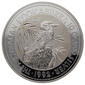 Moneda Australia 10 Dólares Kookaburra Plata 1992 10oz