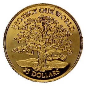 Moneda Niue 25 Dólares Proteger nuestro mundo Oro 1996 1,23g