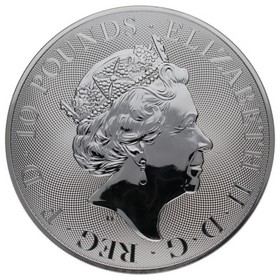 Moneda Reino Unido 10 Libras Bestias de la Reina - Unicornio de Escocia Plata 2019 10oz