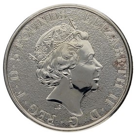 Moneda Reino Unido 5 Libras Bestias de la Reina - León de Inglaterra Plata 2016 2oz