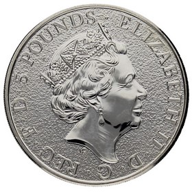Moneda Reino Unido 5 Libras Bestias de la Reina - Dragón de Gales Plata 2017 2oz