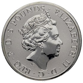 Moneda Reino Unido 5 Libras Bestias de la Reina - Unicornio de Escocia Plata 2018 2oz