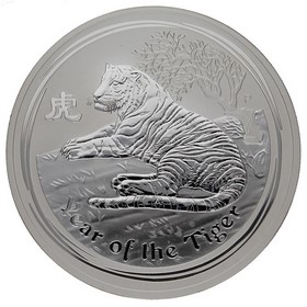 Moneda Australia 10 Dólares Año del Tigre Plata 2010 P-Perth 10oz