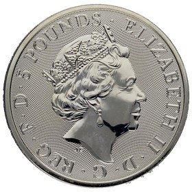 Moneda Reino Unido 5 Libras Bestias de la Reina - Yale de Beaufort Plata 2019 2oz