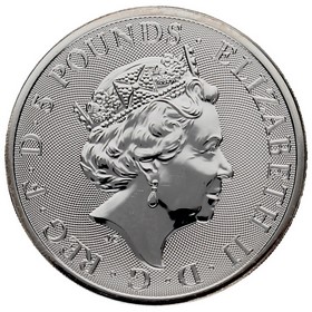Moneda Reino Unido 5 Libras Bestias de la Reina Plata 2021 2oz
