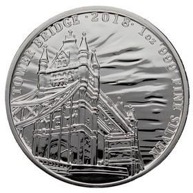 Moneda Reino Unido 2 Libras Tower Bridge Plata 2018 1oz