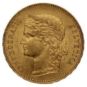 Moneda Suiza 20 Francos Oro 1891 B-Berna 6,43g