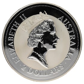 Moneda Australia 2 Dollars Kookaburra Plata 1992 2oz