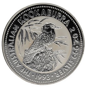 Moneda Australia 2 Dollars Kookaburra Plata 1993 2oz
