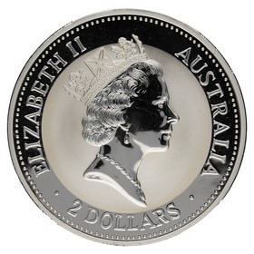 Moneda Australia 2 Dollars Kookaburra Plata 1993 2oz