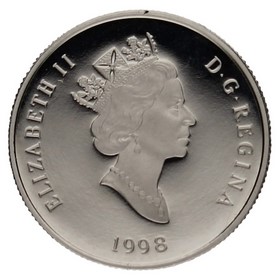 Moneda Canadá 150 Dollars Lobo Gris Platino 1998 15,59g