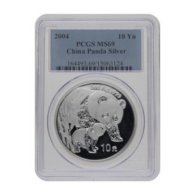 Moneda China 10 Yuans Panda MS69 Plata 2004 1oz