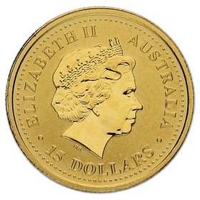 Moneda Australia 15 Dollars Año del Perro Oro 2006 1/10oz