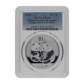 Moneda China 10 Yuans Panda MS69 Plata 2009 1oz