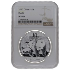 Moneda China 10 Yuans Panda MS69 Plata 2010 1oz