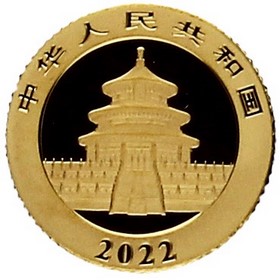 Moneda China 10 Yuans Panda Oro 2022 1g