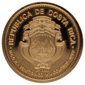 Moneda Costa Rica 25.000 Colones Oro 1987 15,06g