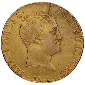 Moneda Fernando VII 160 Reales Oro 1822 M SR 13,40g