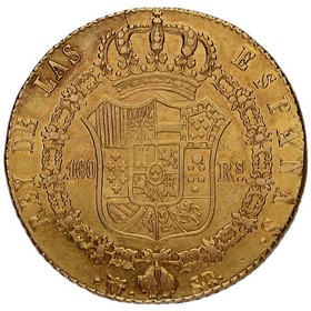 Moneda Fernando VII 160 Reales Oro 1822 M SR 13,40g