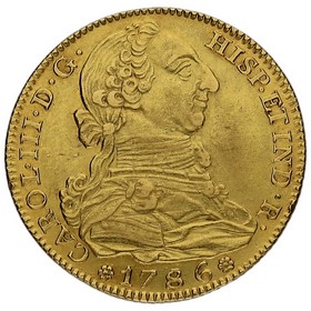 Moneda Carlos III 4 Escudos Oro 1786 M DV 13,47g