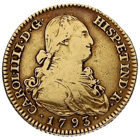 Moneda Carlos IV 2 Escudos Oro 1793 M MF 6,78g