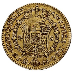 Moneda Carlos IV 2 Escudos Oro 1807 M AI 6,73g
