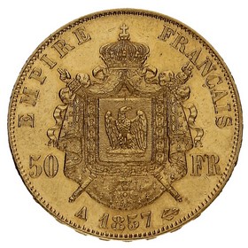 Moneda Francia 50 Francos Oro 1857 A 16,10g
