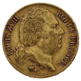 Moneda Francia 20 Francos  Oro 1818 A 6,39g