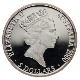Moneda Australia 5 Dollars Sidney 2000 Plata 2000 1oz