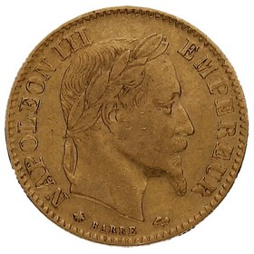 Moneda Francia 10 Francos Oro 1868 3,19g