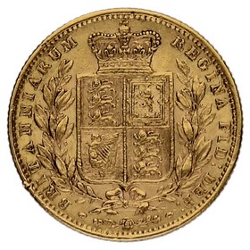 Moneda Reino Unido Soberano Reina Victoria Oro 1872 7,97g