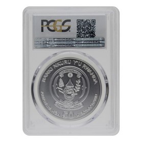 Moneda Ruanda 50 RWF Franc Bufalo MS69 Plata 2015 1oz