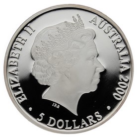 Moneda Australia 5 Dollars Sidney 2000  Plata 2000 1oz