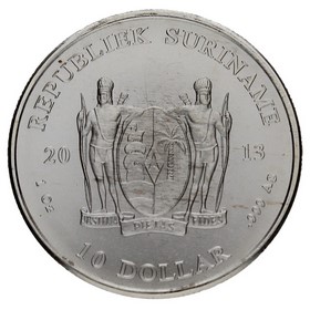 Moneda Surinam 10 Dollars Plata 2013 1oz