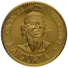 Medalla Caciques de Venezuela Naiguata Oro 1955 22,20g