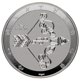 Moneda Tokelau 5 Dólares Sagitario Plata 2021 1oz