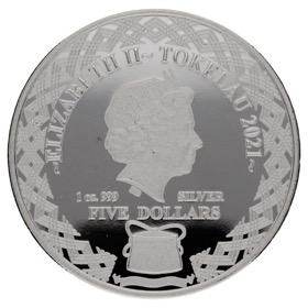 Moneda Tokelau 5 Dólares Sagitario Plata 2021 1oz