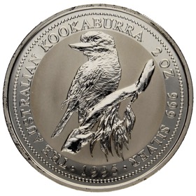 Moneda Australia 2 Dólares Kookaburra Plata 1995 2oz
