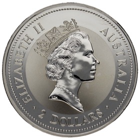 Moneda Australia 2 Dólares Kookaburra Plata 1996 2oz