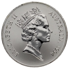 Moneda Australia 1 Dólar Canguro Plata 1994 C-Camberra 1oz