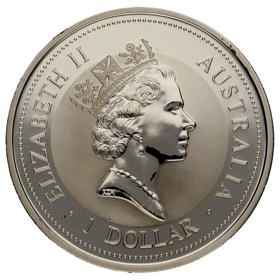 Moneda Australia 1 Dólar Kookaburra Plata 1995 1oz